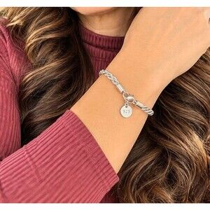 Silver braided chain bracelet new unbranded